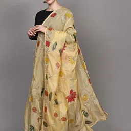 Exotic India Printed Art Silk Dupatta with Sequinned image 2