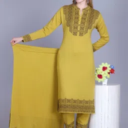 MONTREX Women Ethnic Motifs Regular Kurta with Trousers & With Dupatta image 5