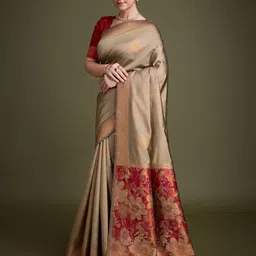 Meena Bazaar Woven Design Zari Art Silk Saree image 2