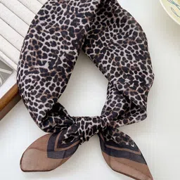 QUECY Women Animal Skin Printed Scarf with Solid Border-picture-40