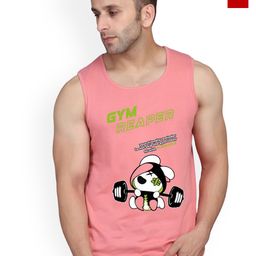 SLOWLORIS Pack Of 2 Graphic Printed Bio-Wash Combed Cotton Gym Vests-picture-30