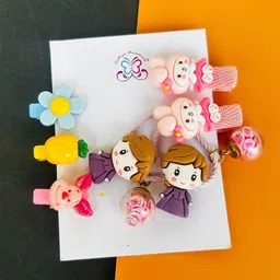 Radhya Accessories Girls Set of 6 Cute Cartoon Ponytail Holders image 3