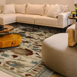 Sapana Carpet-Mats Beige Floral No Shredding Polypropylene Carpet-picture-18