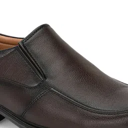 Azzaro Black Men Leather Formal Slip-Ons Shoes image 2