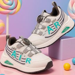 JOOTIYAPA Kids White & Grey Colourblocked Everyday Sneakers-picture-11