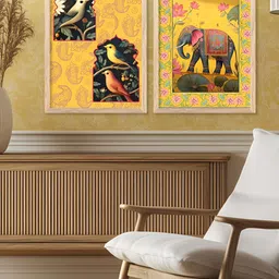 Kotart Set Of 2 Brown Wood Abstract Wall Paintings image 2