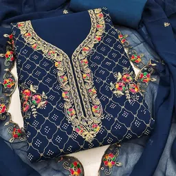 DWARKAPURI FASHION Embroidered Unstitched Dress Material-picture-13