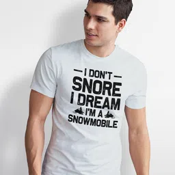 Seekbuylove Men White Printed Round Neck Short Sleeves Cotton Causal T-shirt image 2