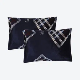 Monte Carlo Blue & White Geometric King Bedsheet Set 2.5 m x 2.75 m 247 GSM image 3