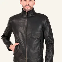 Leather Retail Men Solid Leather Biker Jacket-picture-16