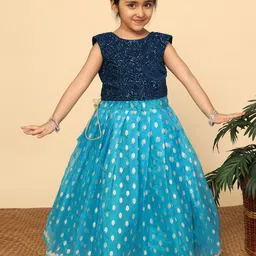 BAESD Girls Embroidered Sequinned Ready to Wear Lehenga &-picture-33