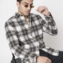 VASTRADO Men Classic Slim Fit Checked Casual Shirt-picture-26