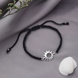 Tweov 925 Sterling Silver Rhodium-Plated Sun Design Thread Anklet-picture-34
