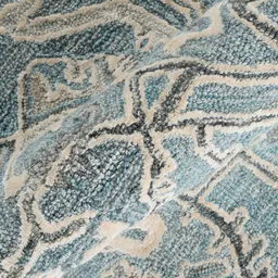 saraswatii global Blue & Beige Ethnic Motifs Anti-Skid Woollen Carpet image 2