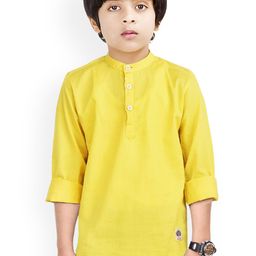 MADE IN THE SHADE Boys Band Collar Pure Cotton Kurta-picture-31