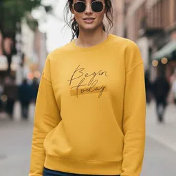 MACK JONNEY Women Typography Printed Round Neck Long Sleeves Regular Pullover Sweatshirt-picture-29