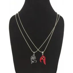 Utkarsh Silver-Plated Heart Shaped Pendants with Chains image 2