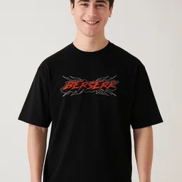 The Korhean Store Unisex Berserk Guts Anime Streetwear Oversized Graphic Printed Cotton Tshirt-image-1