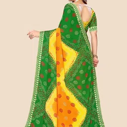 KANOODA Bandhani Printed Pure Georgette Saree image 4