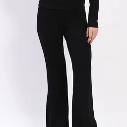 Global Republic Women Solid Slim Fit High-Rise Plain Lower Trousers-image-9