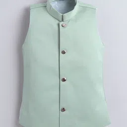 BAESD Boys Embroidered Mandarin Collar Sherwani Set image 2