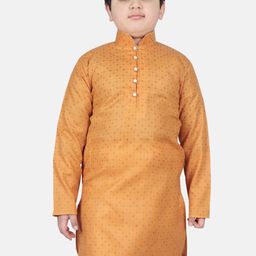 SG YUVRAJ Boys Geometric Printed Mandarin Collar Cotton Silk Straight Kurta-picture-3