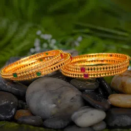 poshify Luxury Gold Plated Pure Brass Bangles 2422-2023 Stylish Traditional Bangle image 5