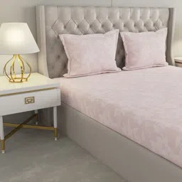 Raymond Home Pink Spill & Stain Repellent Cotton Satin Finish 210 TC King Bedsheet image 5