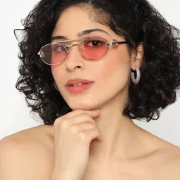 PELLE LUXUR Unisex Red Lens & Gold-Toned Oval Sunglasses PLSG9059-picture-34