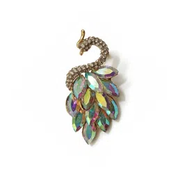 ANIKAS CREATION Gold-Plated Stone-Studded Adjustable Peacock Finger Ring image 5