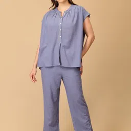The Woman Store Women Solid Top with Trousers image 4