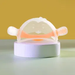 AHC Orange-Colored & Transparent 2-in-1 Soft Silicone Baby Hand Teether image 2