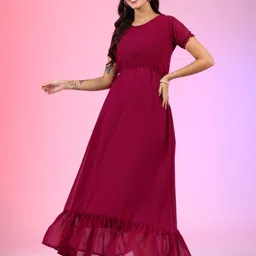 Krunal Raiyani Crepe Fit & Flare Dress-image-54