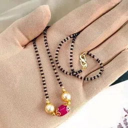 Bhumi Gold-Plated Artificial Stones and Beads Mangalsutra-picture-32