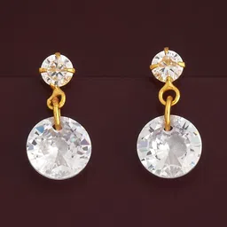 Kushal's Fashion Jewellery 92.5 Silver Gold-Plated Classic CZ-Studded Drop Earrings-picture-35