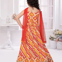 Tiny Kingdom Girls Printed Ready to Wear Lehenga & Blouse With Dupatta image 4