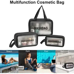 Panchhi Store 3-Pcs Printed Makeup Pouch With Hand Strap image 3