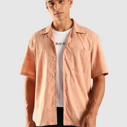 Calvin Klein Jeans Men Relaxed Fit Solid Spread Collar Casual Shirt-picture-35