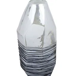TAYHAA Black & Grey Textured Glass FlowerVases image 3
