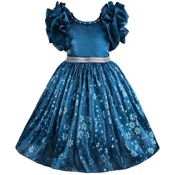 Wish Karo Girls Floral Printed Flared Sleeve Fit & Flare Knee Length Dress-picture-32