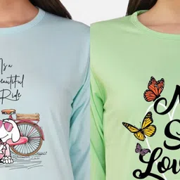 Metronaut Women 2 Printed Bio Finish Applique T-shirt image 3