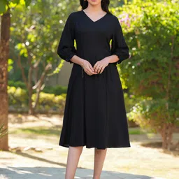 Janasya A-Line Midi Dress image 3