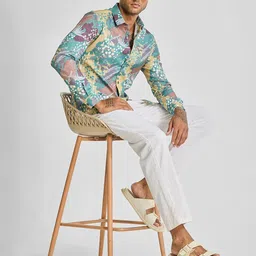 Snitch Men Smart Spread Collar Abstract Printed Casual Shirt-picture-38