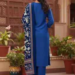 AADVIKA Women Regular Kurta with Trousers & With Dupatta image 3