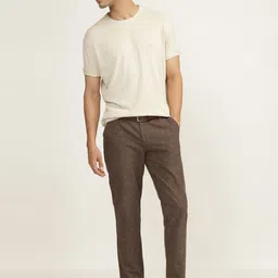 Andamen Men Mid-Rise Ultra Easy Wash Regular Fit Woollen Trouser image 5