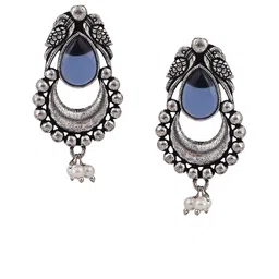 PUJVI Artificial Stones Studded & Beads Beaded Contemporary Drop Earrings image 2
