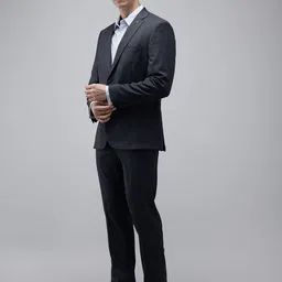 Theme Slim Fit Checked Single-Breasted Two-Piece Formal Suit image 5