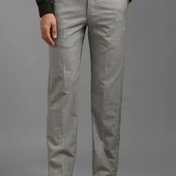 Louis Philippe Men Slim Fit Flat Front Formal Trousers-picture-28