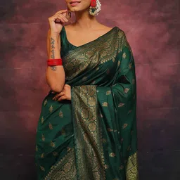 Aldwych Ethnic Motifs Zari Woven Banarasi Saree image 5