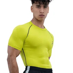 Athflex Men Solid Round Neck Compression T-Shirt image 3